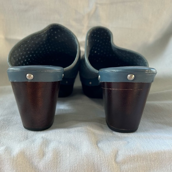 Adidas Rockport Blue Leather Clogs Adiprene Comfort Vintage Style Women’s 8 - Picture 5 of 9